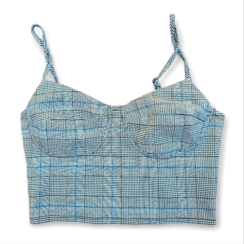 Gray Plaid FB Sister Corset Top.